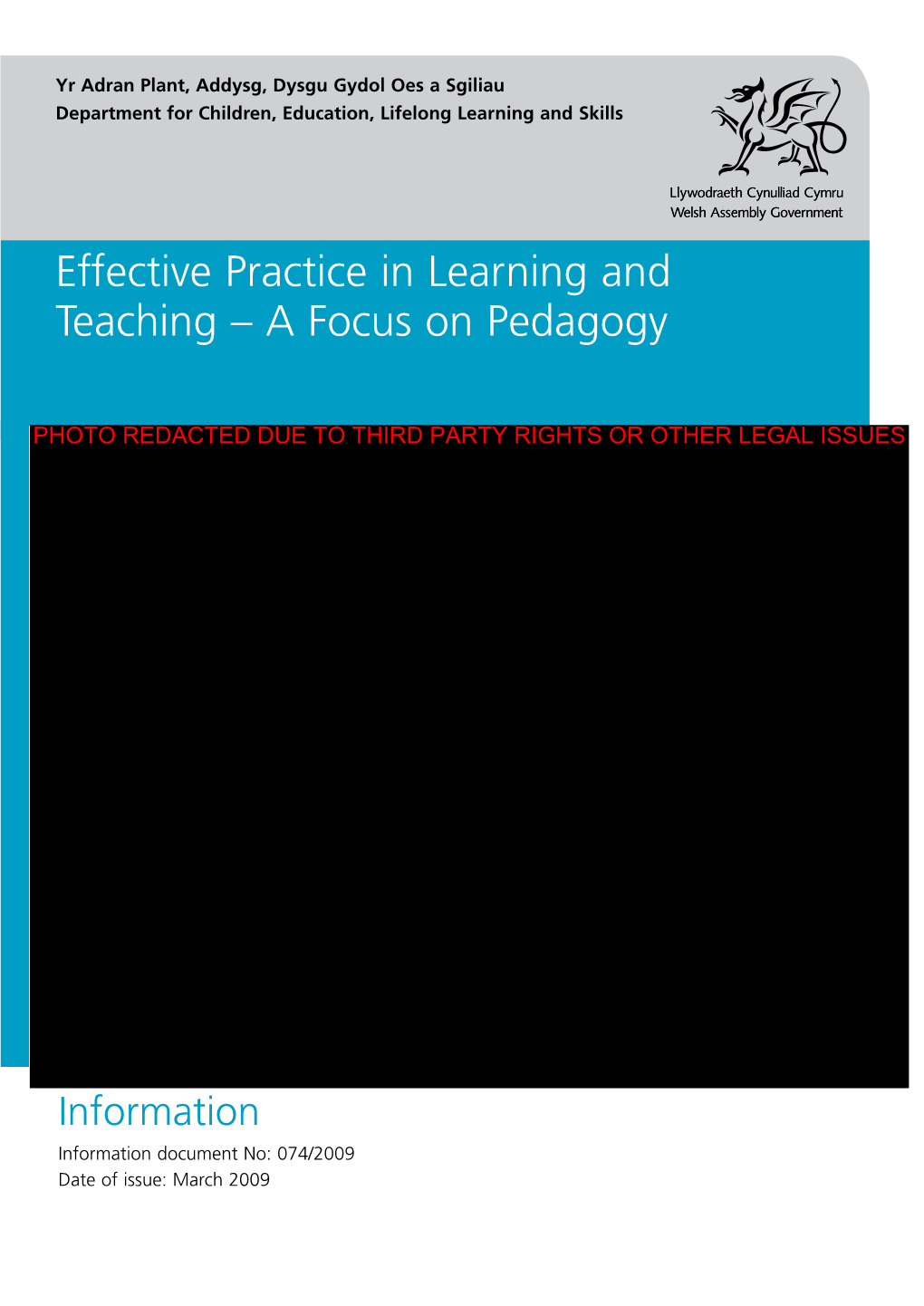Effective Practice in Learning and Teaching – a Focus on Pedagogy