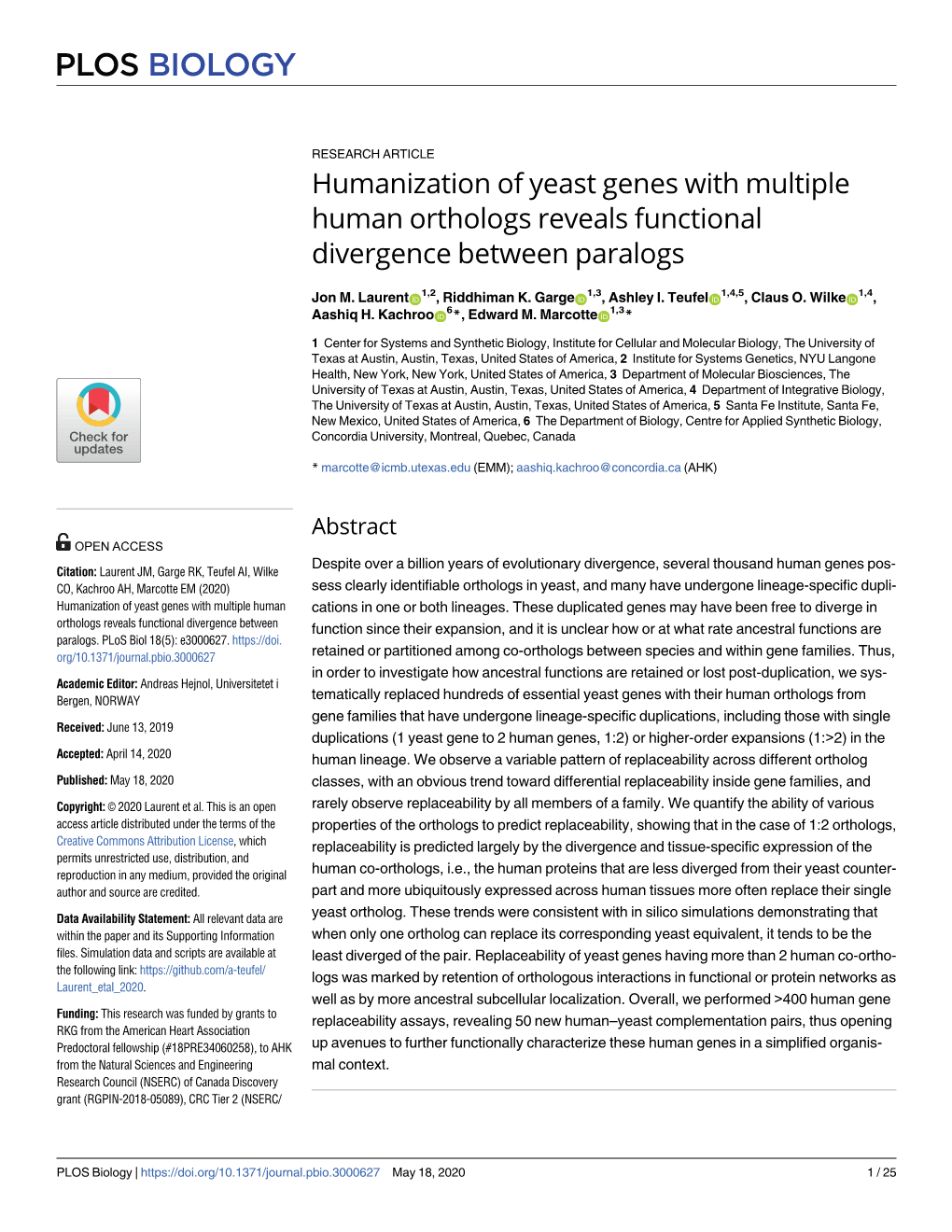 Humanization of Yeast Genes with Multiple Human Orthologs Reveals Functional Divergence Between Paralogs