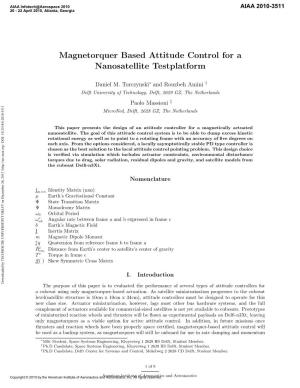 Magnetorquer Based Attitude Control for a Nanosatellite Testplatform
