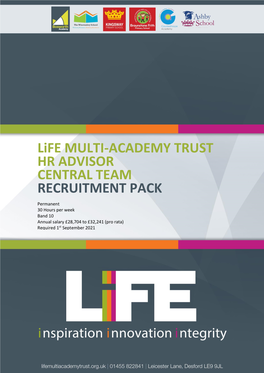Life MULTI-ACADEMY TRUST HR ADVISOR CENTRAL TEAM RECRUITMENT PACK