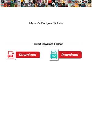 Mets Vs Dodgers Tickets