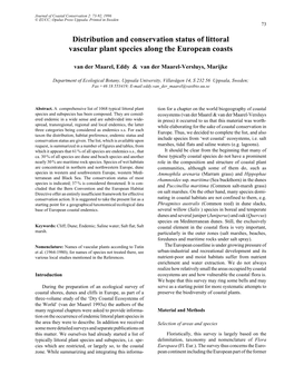 Distribution and Conservation Status of Littoral Vascular Plant Species Along the European Coasts