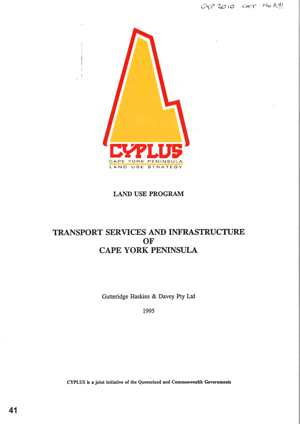 Transport Services and Infrastructure of Cape York Peninsula