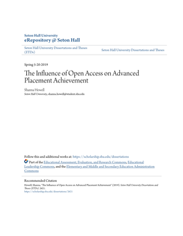 The Influence of Open Access on Advanced Placement Achievement