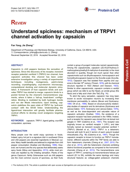 Mechanism of TRPV1 Channel Activation by Capsaicin