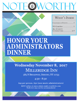 Honor Your Administrators Dinner