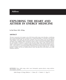 Exploring the Heart and Aether in Energy Medicine