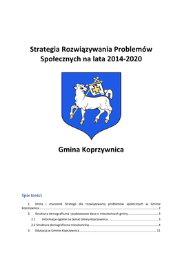 Strategia Rozwiązywania Problemów Społecznych Na Lata 2014-2020