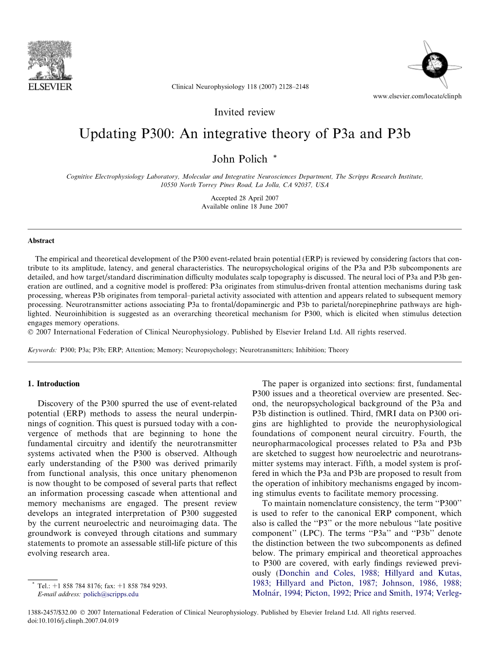 Updating P300: an Integrative Theory of P3a and P3b