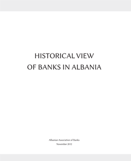 Historical View of Banks in Albania