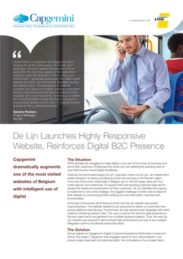 De Lijn Launches Highly Responsive Website, Reinforces Digital B2C Presence
