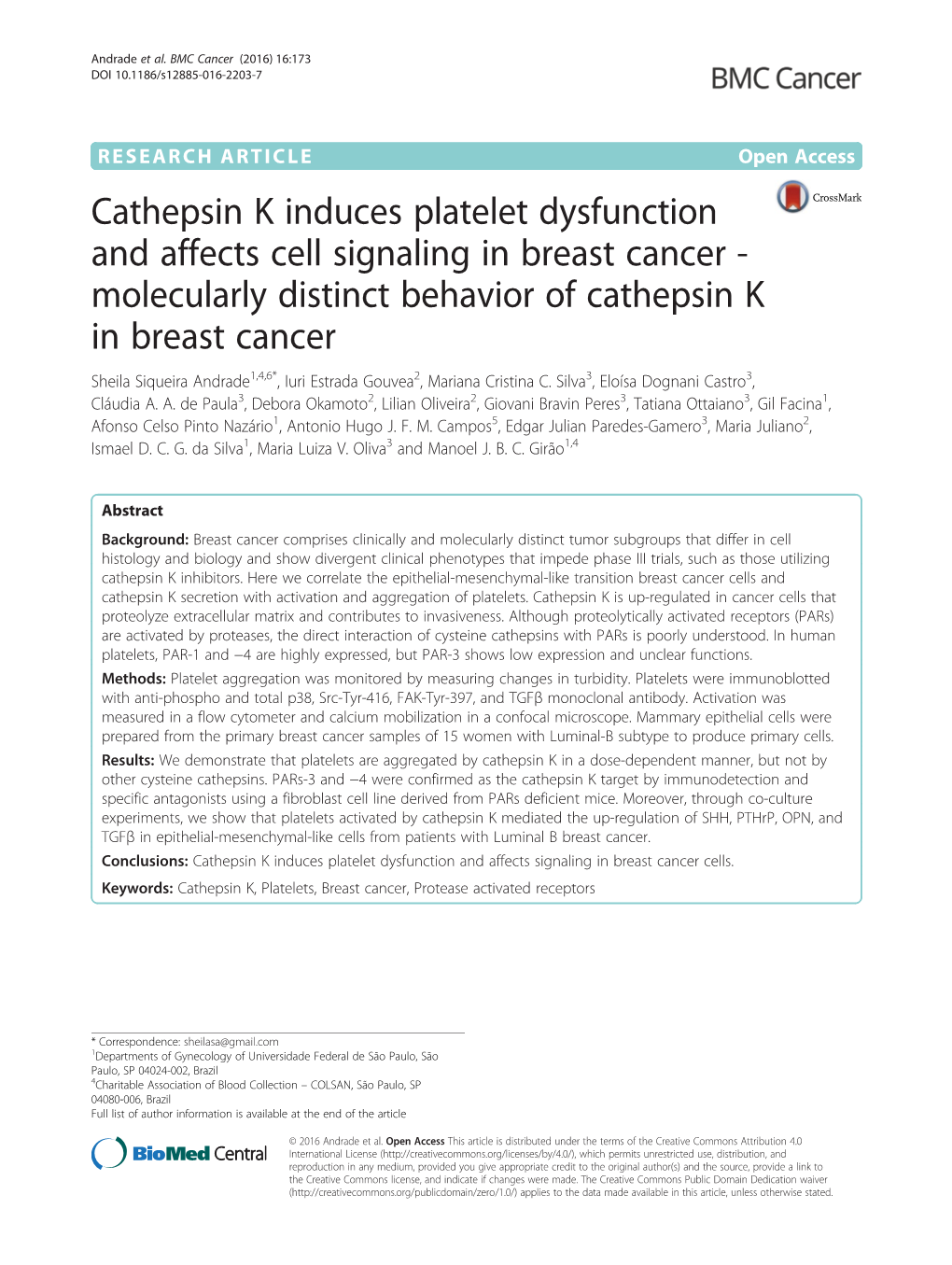 Cathepsin K Induces Platelet Dysfunction And