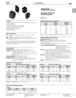 W6W9 Series Circuit Breaker Data Sheet