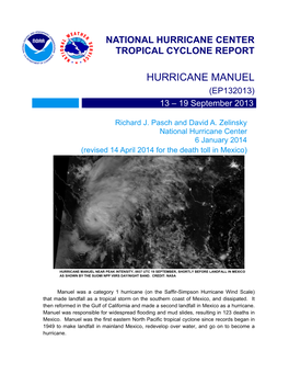 HURRICANE MANUEL (EP132013) 13 – 19 September 2013