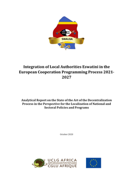 Integration of Local Authorities Eswatini in the European Cooperation Programming Process 2021- 2027