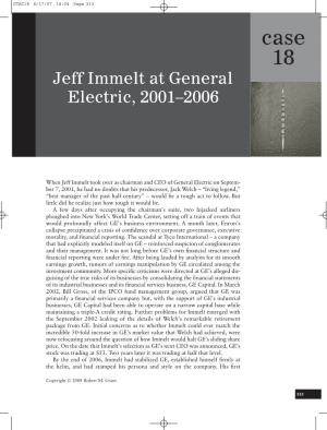 Case 18 Jeff Immelt at General Electric, 2001–2006