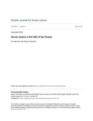 Social Justice Is the Will of the People