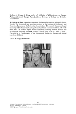 371 Biodata of Sybren De Hoog, Author of “Relation of Halotolerance