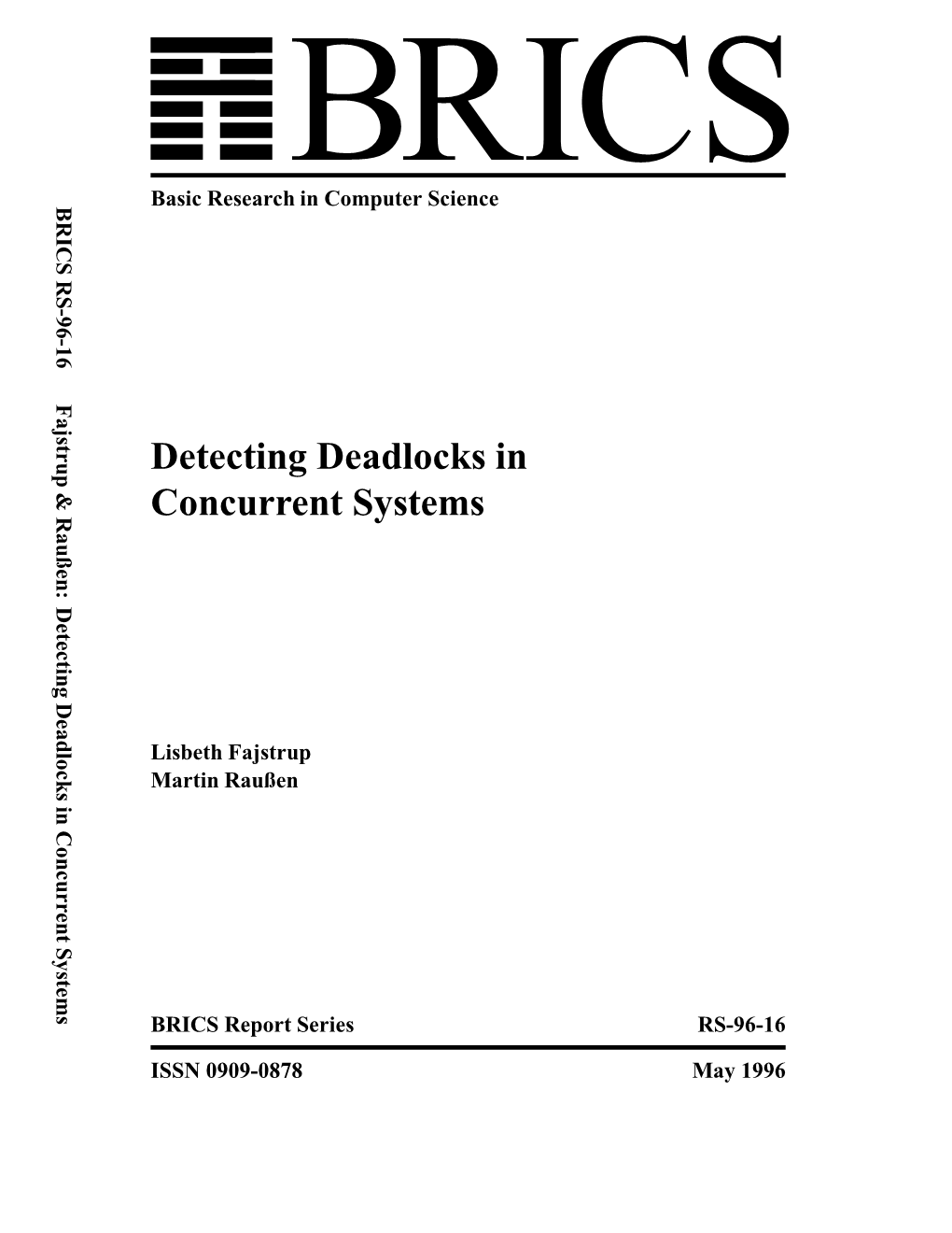 Detecting Deadlocks in Concurrent Systems Basic Research in Computer Science
