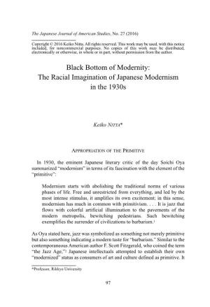 Black Bottom of Modernity: the Racial Imagination of Japanese Modernism in the 1930S