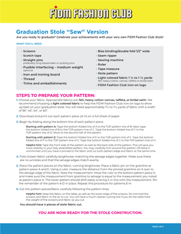 Graduation Stole Sew Instructions