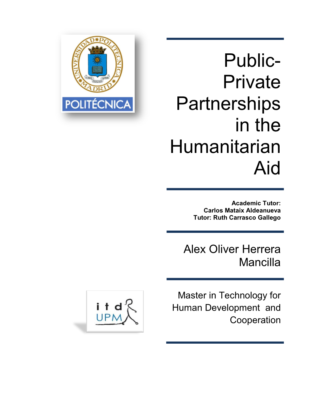 Public-Private Partnerships in the Humanitarian Aid Context (PPPH)