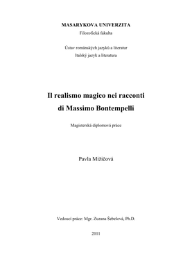 Il Realismo Magico Nei Racconti Di Massimo Bontempelli