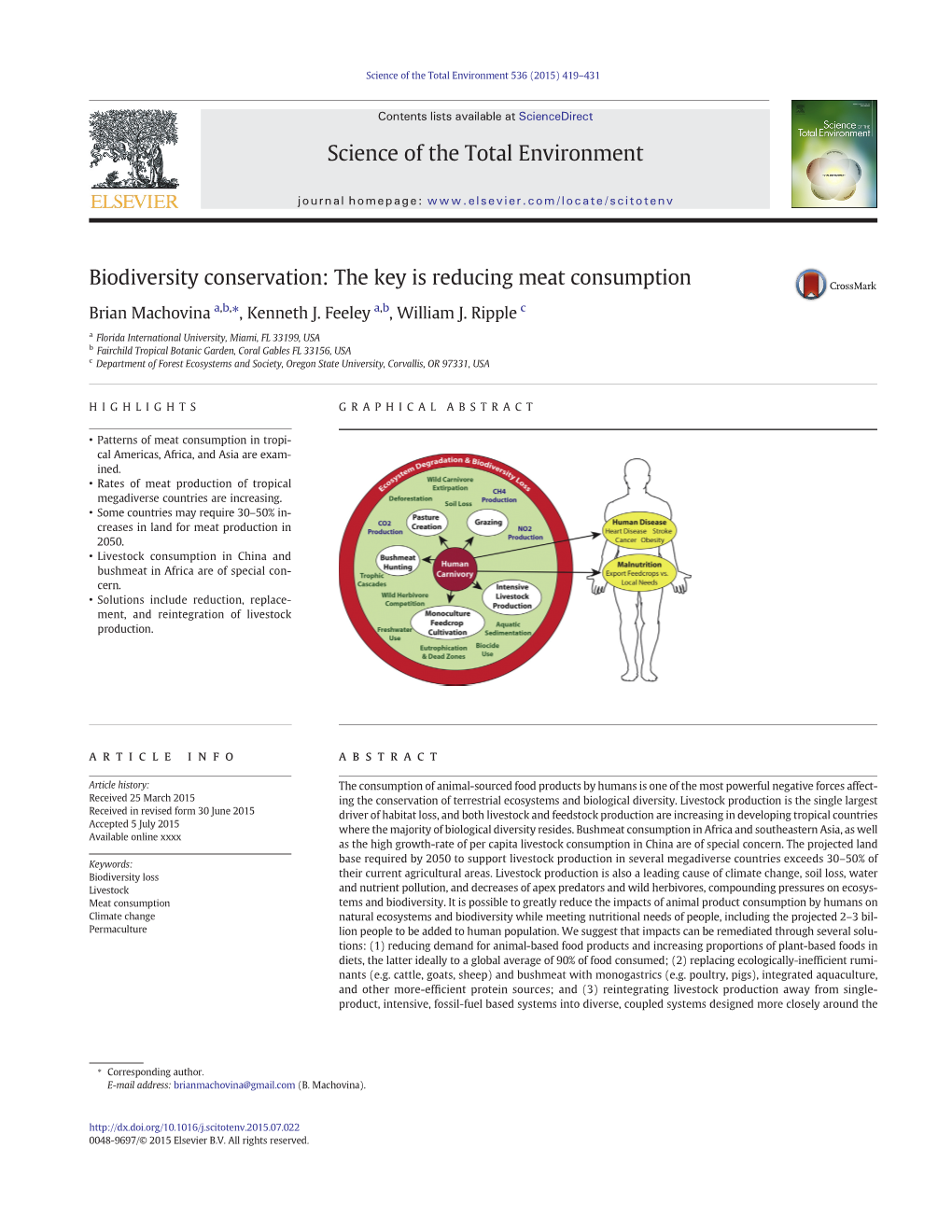 Science of the Total Environment 536 (2015) 419–431