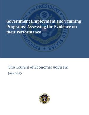Government Employment and Training Programs: Assessing the Evidence on Their Performance