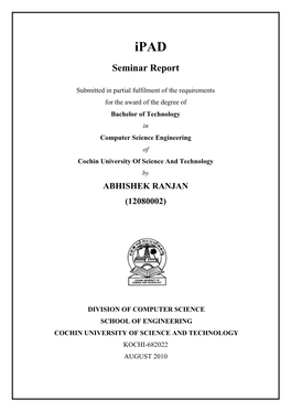 Ipad Seminar Report