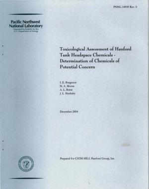 Toxicological Assessment of Hanford Tank Headspace Chemicals - Determination of Chemicals of Potential Concern