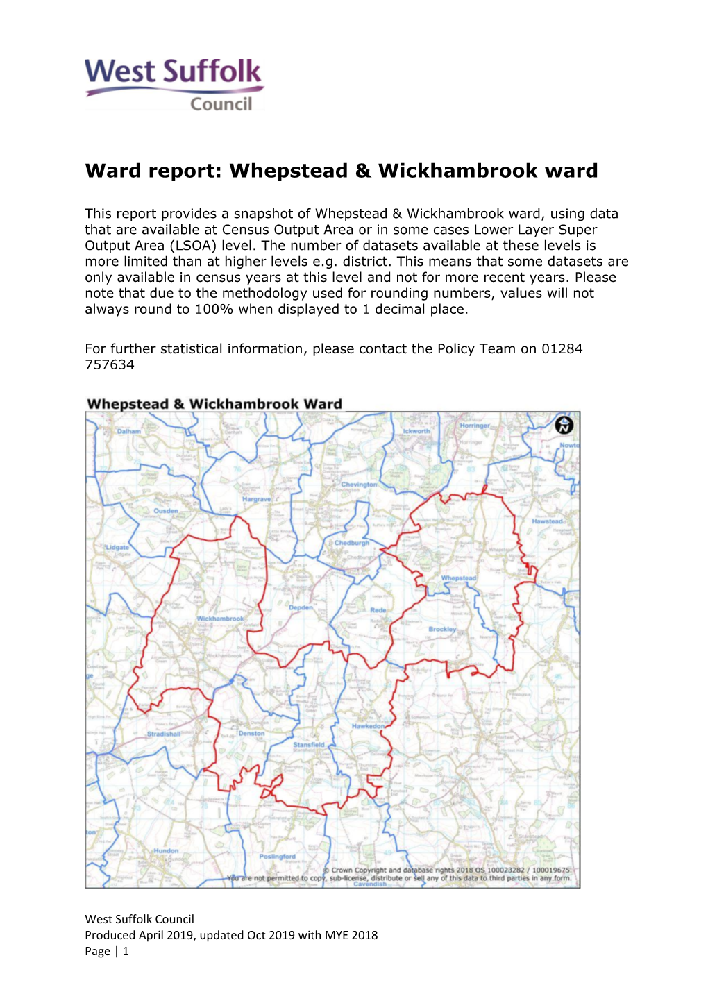 Whepstead and Wickhambrook Ward Report