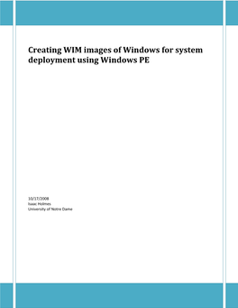 Creating WIM Images of Windows XP For