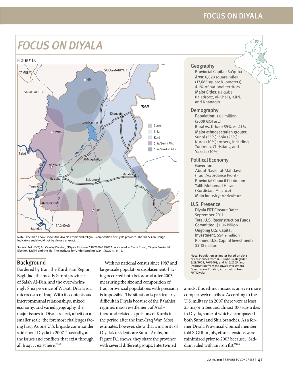 July 2011 Quarterly Report and Semiannual Report to Congress