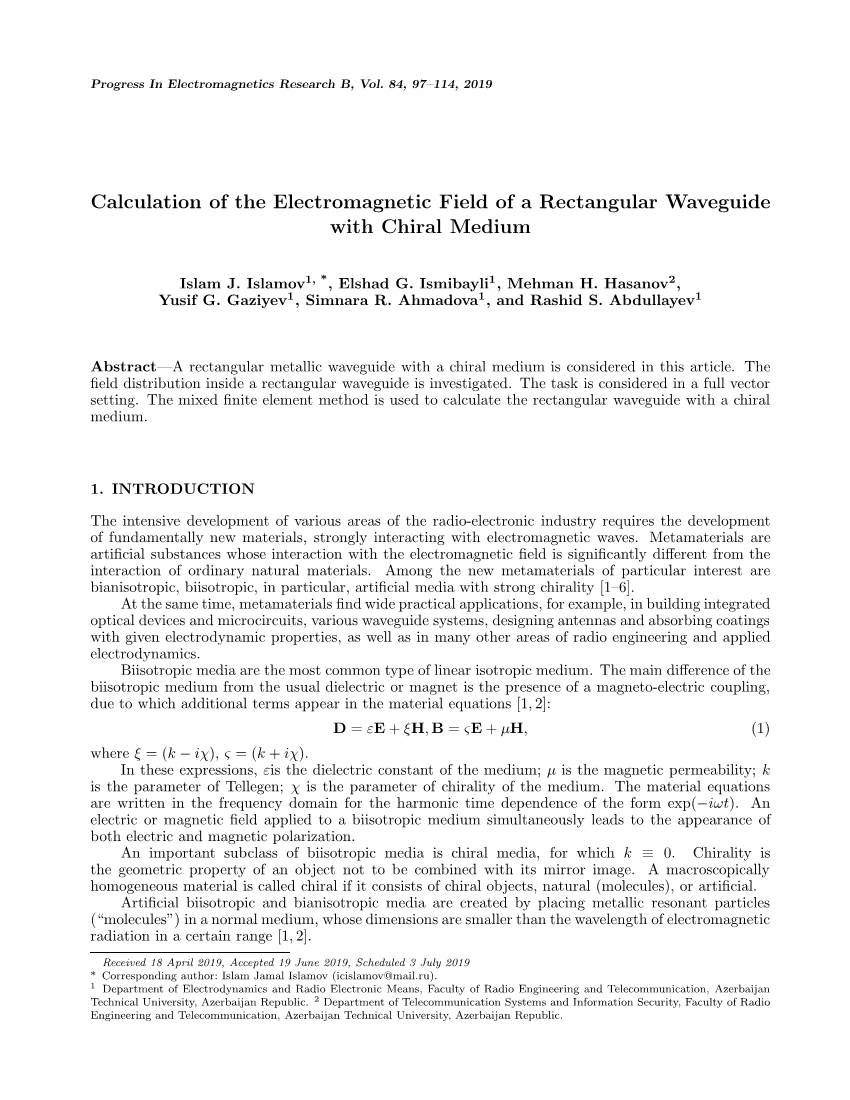 Calculation of the Electromagnetic Field of a Rectangular Waveguide with Chiral Medium