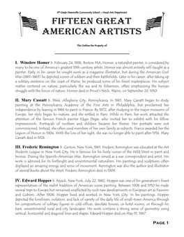 Art History 15 American Artists
