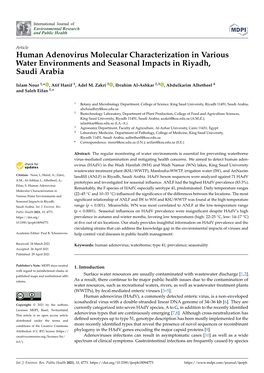 Human Adenovirus Molecular Characterization in Various Water Environments and Seasonal Impacts in Riyadh, Saudi Arabia