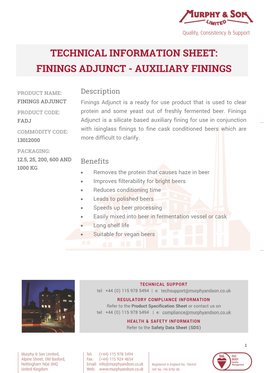 Finings Adjunct - Auxiliary Finings