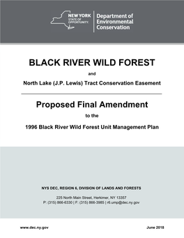 Black River Proposed Final UMP Amendment