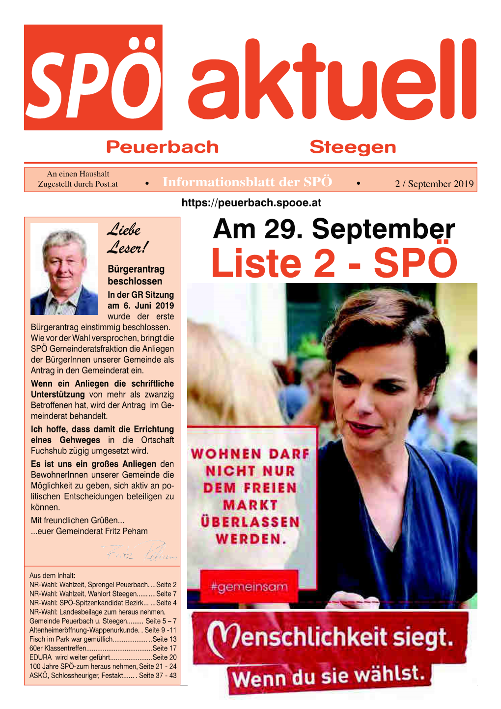 Liste 2 - SPÖ Beschlossen in Der GR Sitzung Am 6