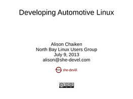 Developing Automotive Linux