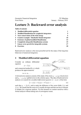 Lecture 3: Backward Error Analysis