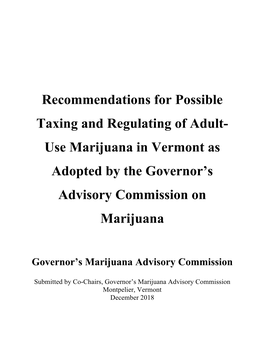 Commission Adoption of Tax and Regulate