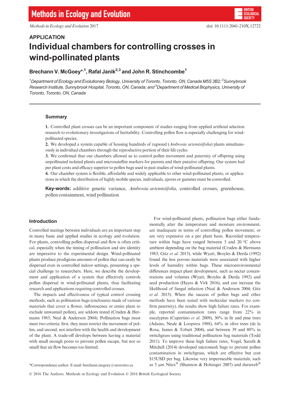 Pollinated Plants