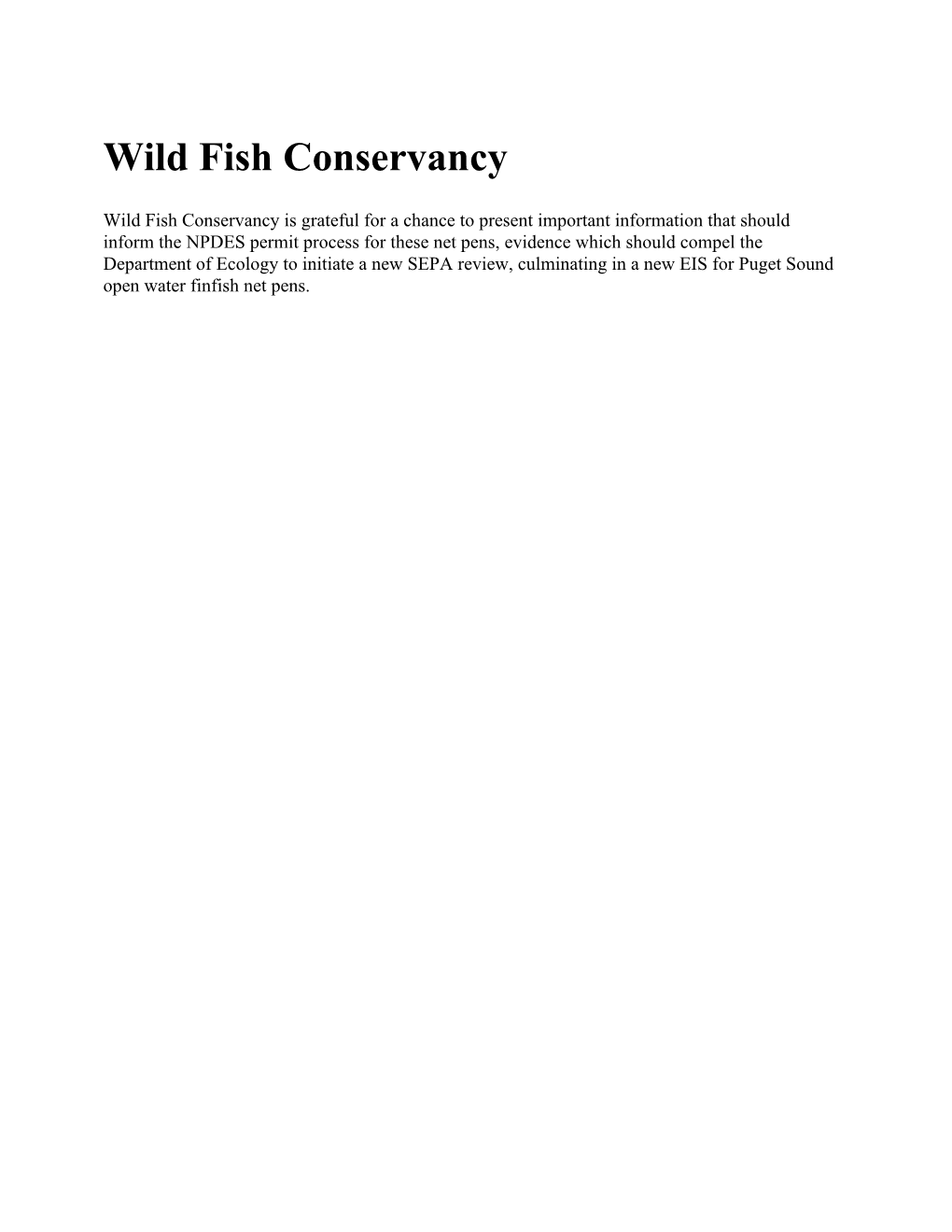 Wild Fish Conservancy