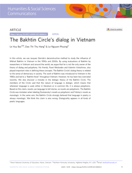 The Bakhtin Circle's Dialog in Vietnam