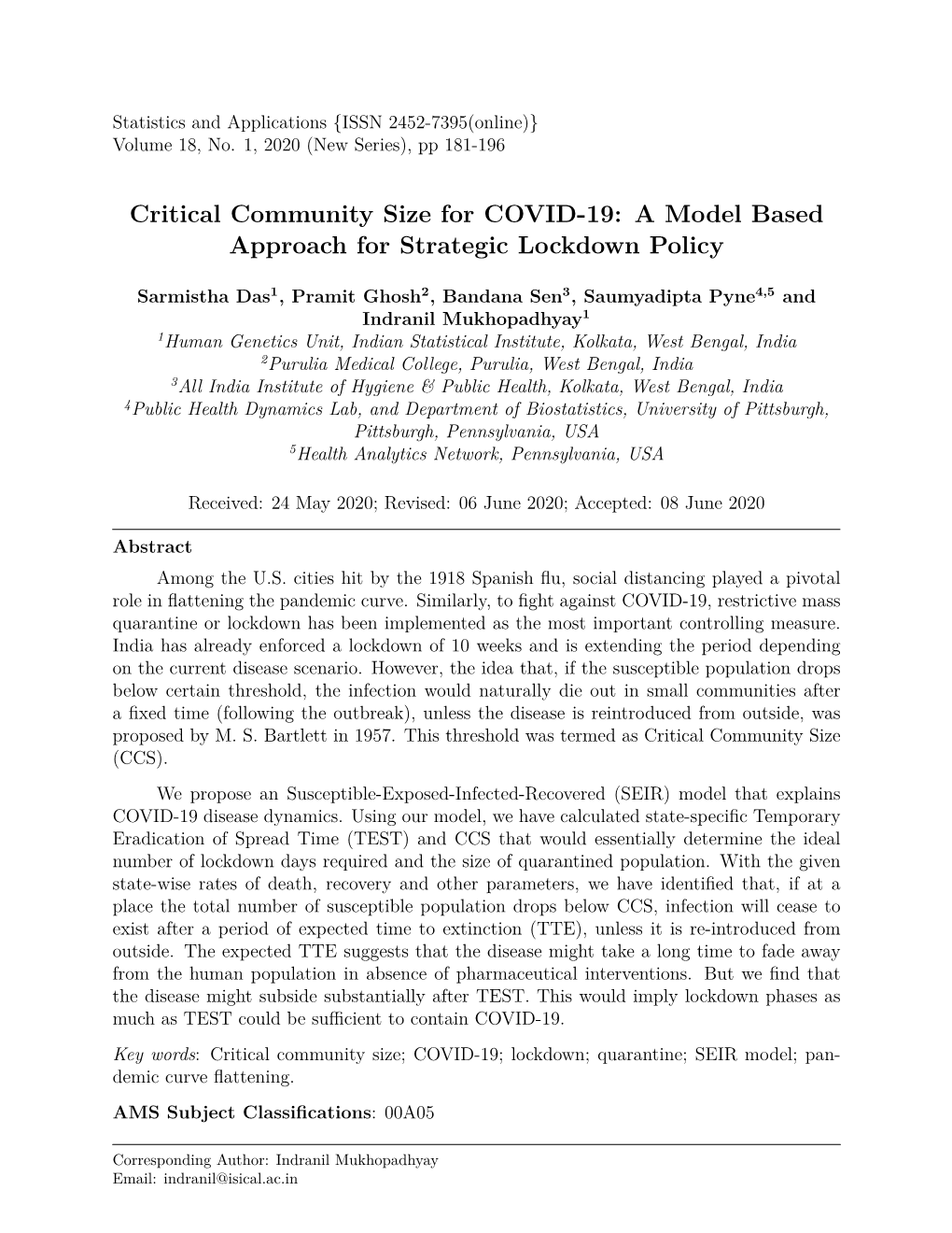 Critical Community Size for COVID-19: a Model Based Approach for Strategic Lockdown Policy