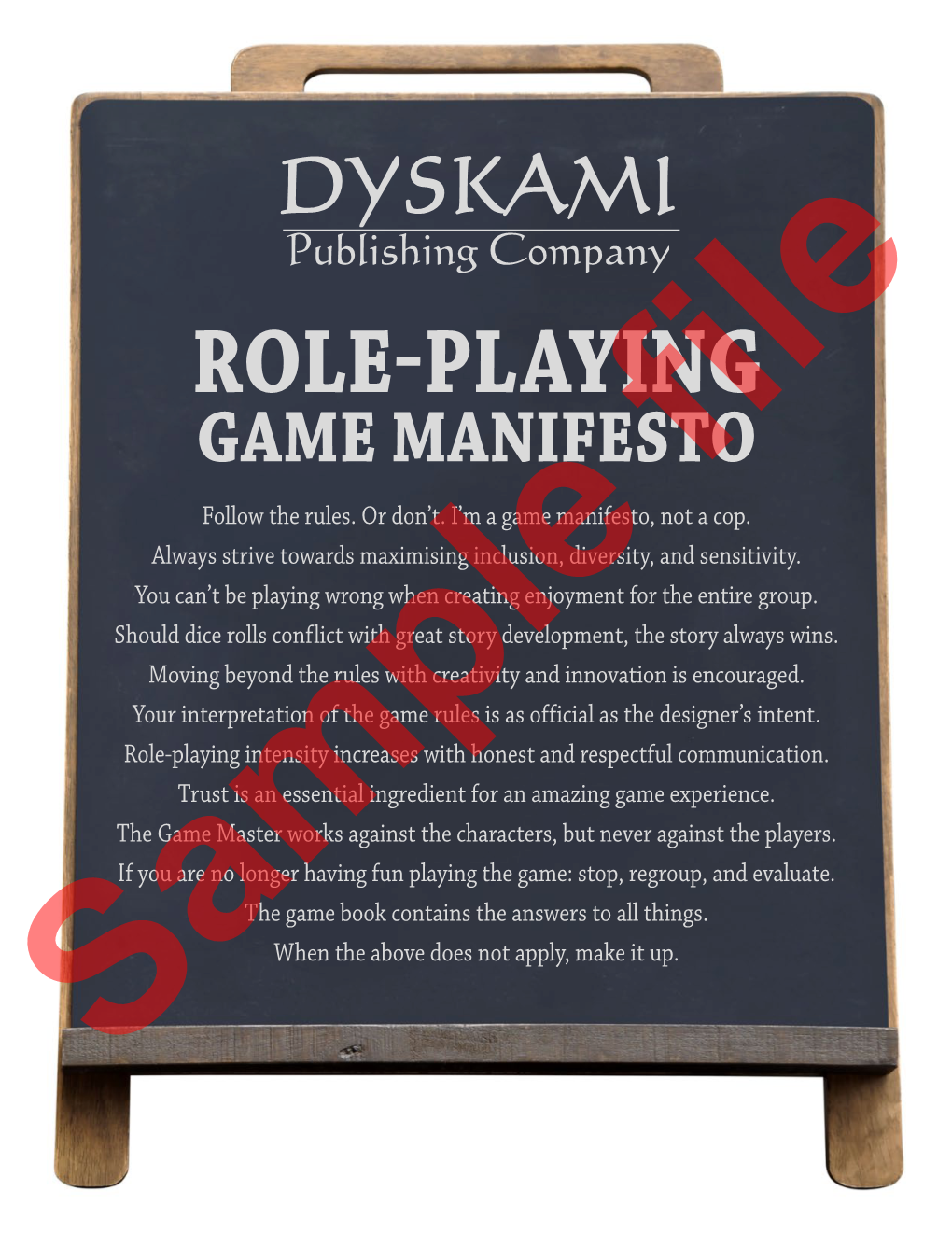 ROLE-PLAYING GAME MANIFESTO Follow the Rules