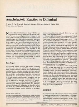 Anaphylactoid Reaction to Diflunisal