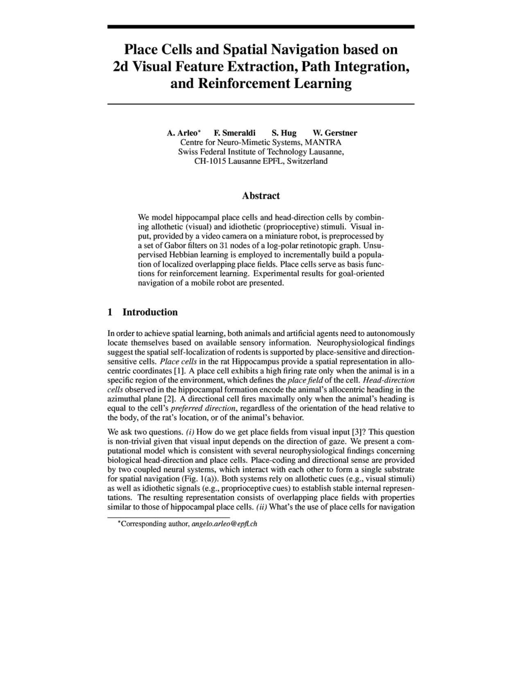 Place Cells and Spatial Navigation Based on 2D Visual Feature Extraction, Path Integration, and Reinforcement Learning